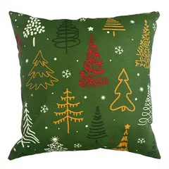 ELIZABETH PEPER - Funda Cojin Decorativo Diseño Festivo Verde 50x50