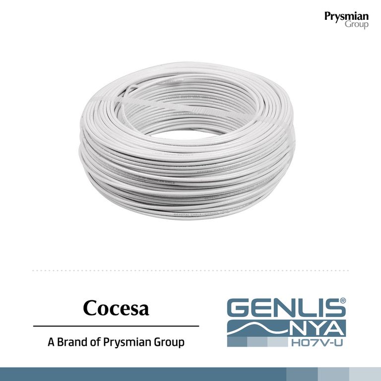 Alambre genlis nya 1,5 mm blanco h07v-u rollo 50mt