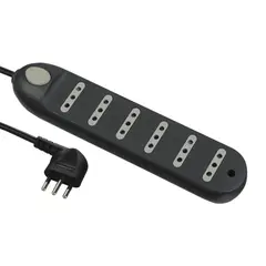 ELECTRALINE - Alargador 6 tomas negro 5mt