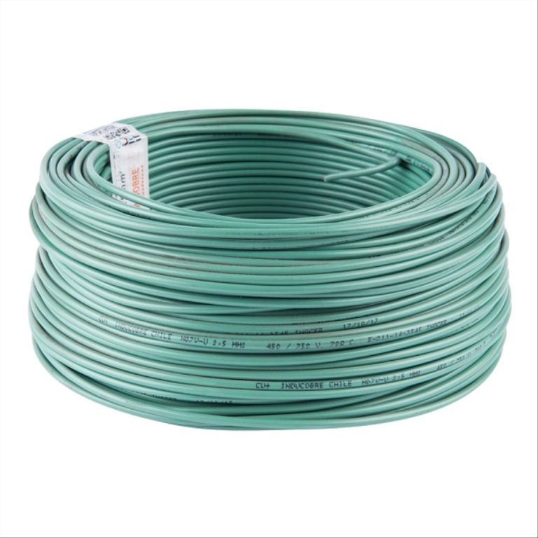 Alambre genlis nya 2,5 mm verde h07v-u rollo 100mt