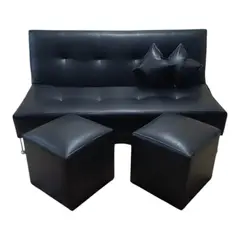 GENERICO - Futón Sally PU Negro Mobiliaria Mano Amiga