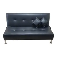 GENERICO - Futón Sally PVC Negro Mobiliaria Mano Amiga