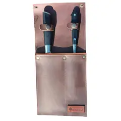 KOYAM - - Funda Cuero + Cuchillo Chef + Tenedor. Kit Premium - Marron - Talla única