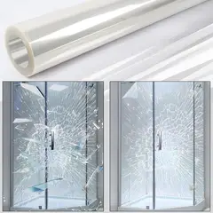 KUANGYE - Rollo 10mt Lamina De Seguridad Para Vidrios Ventana Lamina 4mil Adhesivo Seguridad Antirrobo Vinilo