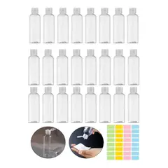 ATURE - Set 24 Botella Plástico Transparente De Viaje Dispensadora