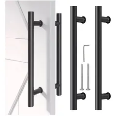 KUANGYE - Manillon Doble Acero Inoxidable 60 Cm Para Puerta Madera