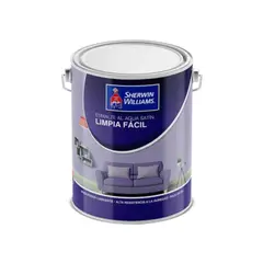 SHERWIN WILLIAMS - Esmalte al agua Limpia fácil satín blanco 1 gal