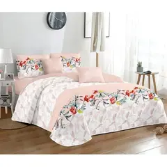 GENERICO - CUBRECAMA KING DE VERANO BLANCO DISEÑO FLOREADO GSOL