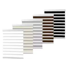 HOMEBRANDT - Cortina Roller Duo 100x200 Impermeable Y Resistente Al Moho Negra