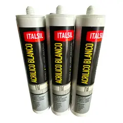 GENERICO - Pack x3 Silicona Pintable Italsil Acrilica Color Blanco