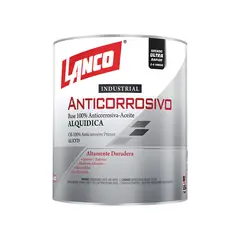LANCO - Anticorrosivo Industrial Blanco ¼ Galón