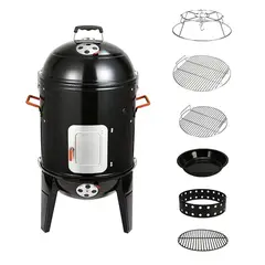 GENERICO - Ahumador y parrilla a Carbón 3 en 1 - 44 cm