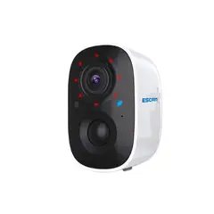 ESCAM - Cámara Seguridad Exterior WiFi 3MP 1080p IP65 Batería 5200mAh G14