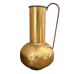 GENERICO - Jarron Florero Decorativa Vintage Dorada con asa metálica