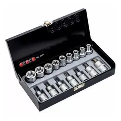 FORCE - Juego de Dados Torx de 1/2 - 16 piezas M/H