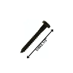 GENERICO - Tornillo Tirafondo Hexagonal Pavonado 1/4X2 1/2 100 Unds