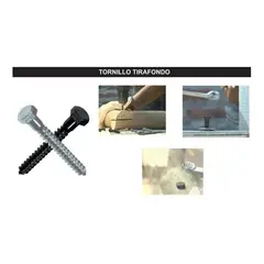 GENERICO - Tornillo Tirafondo Hexagonal Pavonado 1/4X4 100 Unds