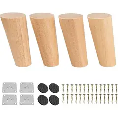 GENERICO - Set 4 Patas De Madera Maciza Para Muebles 12cm