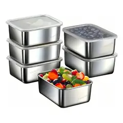 TNAKIEX - Recipientes Herméticos De Acero Inoxidable Para Cocina 6pzs