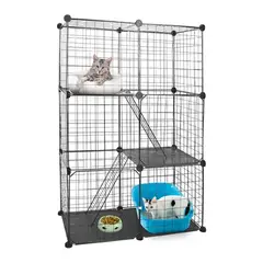 OFERTABKN - Jaula Corral Armable De 3 Niveles Para Mascotas 24 Paneles