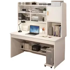 ACTUAL - Escritorio con Estantería Superior y Amplio Almacenamiento 120x45x156