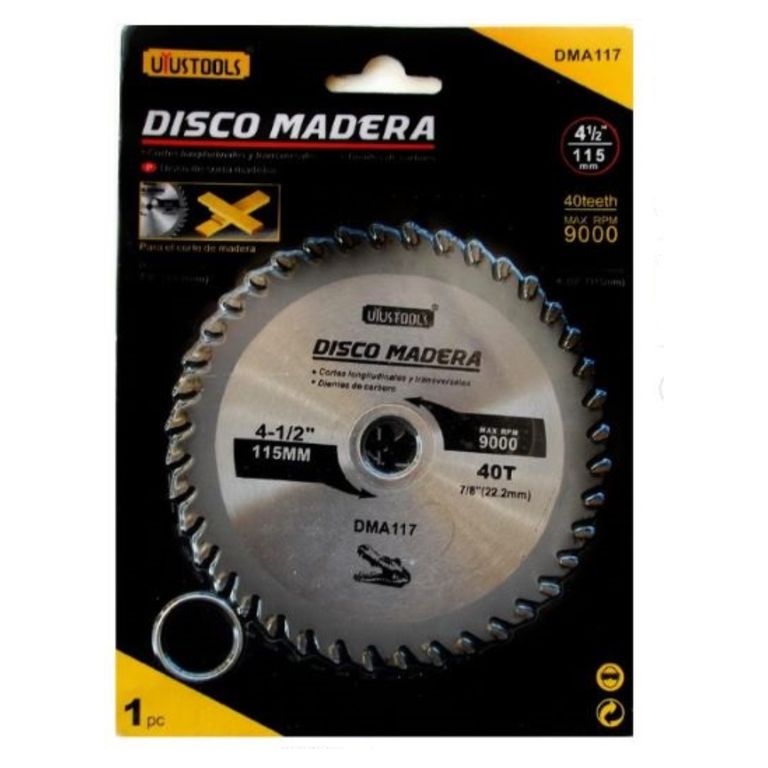 DISCO SIERRA CIRCULAR 4 y media pulg-40 D DMA117 UYUSTOOLS