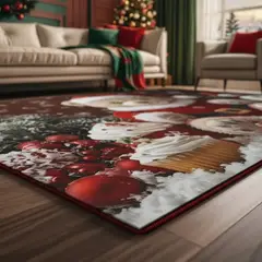 GENERICO - ALFOMBRA DE NAVIDAD TIERNO OSITO 200X240 DELGADA LISA TF