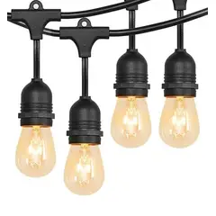 GENERICO - Guirnalda Luces Solar 10mt Exterior Enchufe + 10 Ampolletas