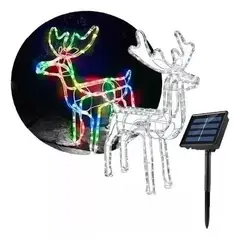 GENERICO - Reno solar de Navidad con luces LED 95 cm multicolor