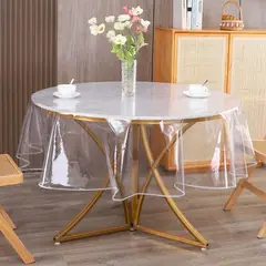 OEM - Mantel De Hule Plastico Mesa Redondo Transparente 140cm