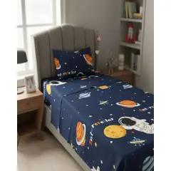 GENERICO - Juego de Sábanas Diseño infantil plaza y media Astronauta