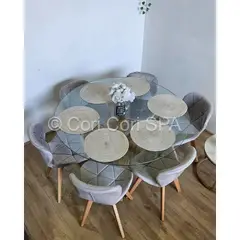 CORI CORI - Comedor Warwick 120cm + 6 Sillas Mariposa Velvet