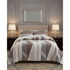 GENERICO - CUBRECAMA QUILT CON SHERPA 2 PLAZA 230 CM X 250 CM