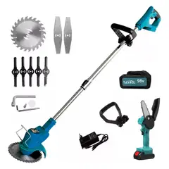 MOVI - Kit de Jardinería 2 en 1 – Desbrozadora y Mini Motosierra