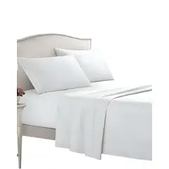 GENERICO - JUEGO DE SABANAS 2 PLAZAS 500 HILOS BLANCO