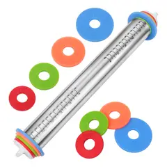 GENERICO - Rodillos Acero Inoxidable Con Anillos Cocina Pizza Hornear