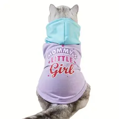VATYERTY - Polerón de Perro Mommys Little Girl Morado y Celeste XL