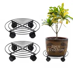 GENERICO - 2 Soportes De Base De Maceta De Metal Con Ruedas