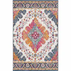 DECO2DAY - Alfombra Geil PO1417-BF-BM - 160x230 cm - Beige y Marrón