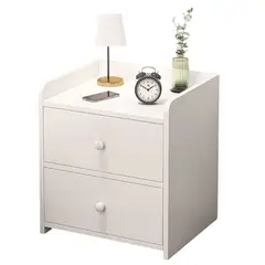 MUNDO ONLINE - Velador Moderno 2 Cajones 40x32x26 Cm