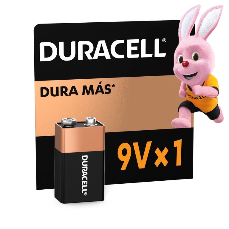 Batería 9V 1 pila batería cuadrada DURA más