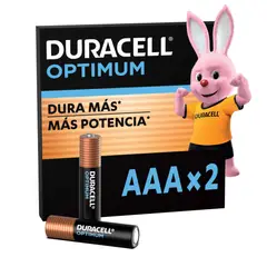 DURACELL - Pila Optimum AAA 2 pilas triple A más POTENCIA