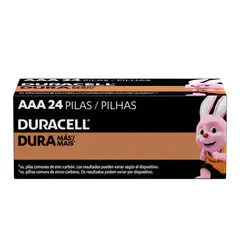 DURACELL - Pila AAA Caja 24 pilas triple A DURA más