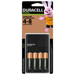 DURACELL - Cargador de Pilas AAAAA +4 pilas recargables AA