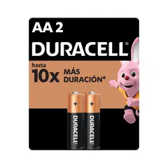 DURACELL - Pila AA 2 pilas batería doble A DURA más