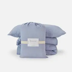 BABYROSEN - Funda de Plumón Cuna Muselina Azul Acero Claro