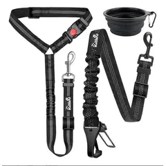 GENERICO - Correa Cinturón De Seguridad Auto Perros CPlato Negro