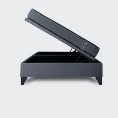 GENERICO - Cama Baúl 2 plazas Athenas apertura horizontal gris