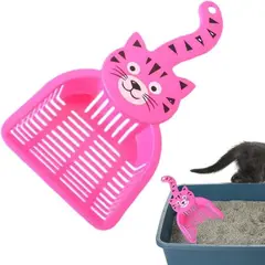METALFER - Pala Para Arena Gatos Diseño Ergonómico Resistente FUCSIA