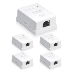 GENERICO - 5x Cat5 Rj45 Caja De Montaje En Superficie Blindada 1 Puerto